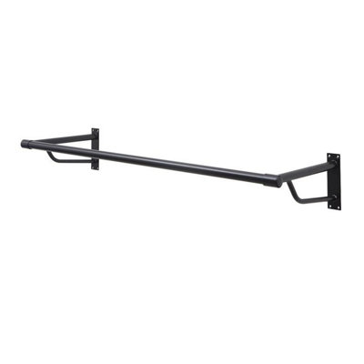 Heavy Duty Black Wall Mounted Hanging Clothes Rail Garment Rack - 900mm (3ft)