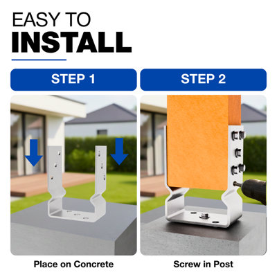 Heavy Duty Bolt Down Fence Post Bracket Hot Dip Galvanised Support for ...