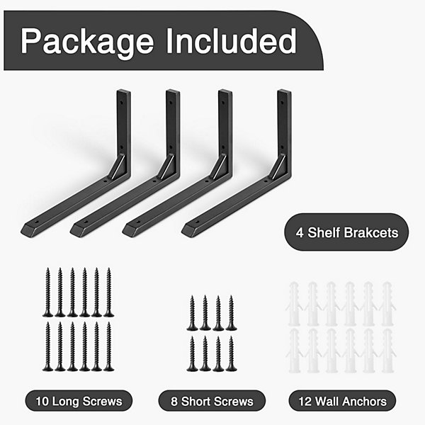 Ouvin Wall Shelf Brackets 6 Pack Triangle Shelf Brackets for Shelves Ouvin Wall Shelf Brackets 6 Pack Triangle Shelf Brackets for Shelves