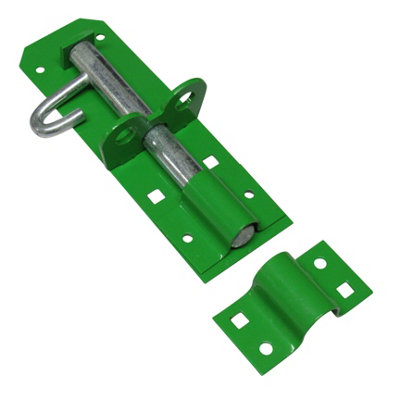 Heavy Duty Brenton Pad Bolt - 6" Green (Sliding Gate Latch Lock Garage Door Security)