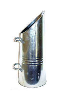 Heavy Duty Bucket Coal Ash Hod Scuttle High Quality for Indoor Fireplace Fire Side Dorset Metal Silver 23" - COAL11
