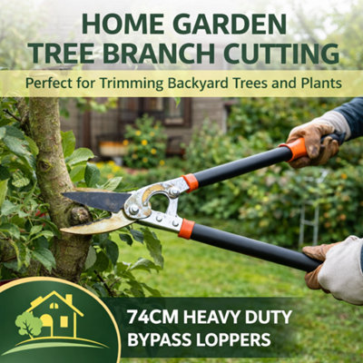Heavy duty bypass lopper 74cm tree loppers for gardening titanium ...