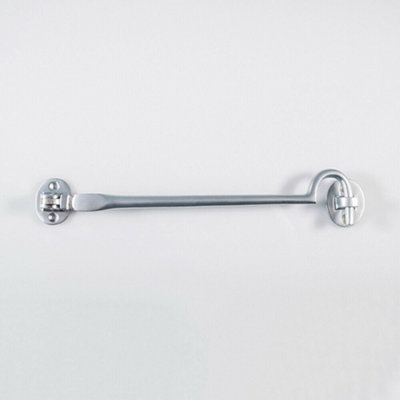 Heavy Duty Cabin Hook & Eye Satin Chrome 254mm Arm Cabinet Hatch Lock