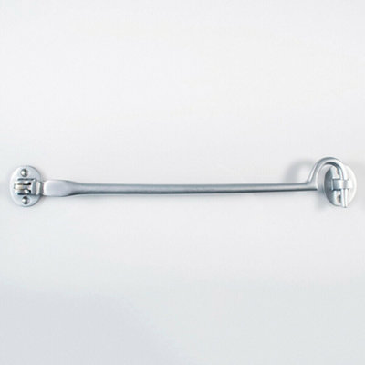 Heavy Duty Cabin Hook & Eye Satin Chrome 305mm Arm Cabinet Hatch Lock