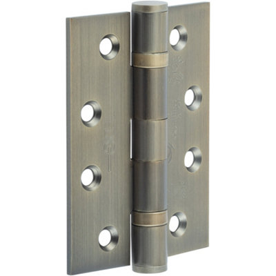 Heavy-Duty Certifire Grade 13 Stainless Steel Ball Bearing Hinges 102x76x3mm in Antique Brass - 30/60 Fire Door Hinge