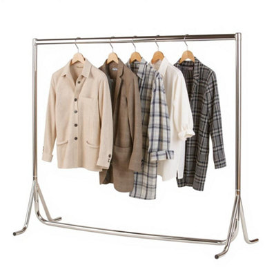 Heavy Duty Chrome Clothes Rails / Garment Fishtale Hanging Racks - 4ft