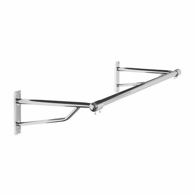 Heavy Duty Chrome Wall Mounted Hanging Clothes Rail Garment Rack - 900mm (3ft)