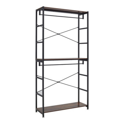 Heavy Duty Clothes Rack with 3-Tier Shelves and Metal Frame