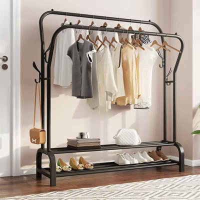 Heavy Duty Clothes Rail Black, Strong & Sturdy Metal Black Coat Hanger ...