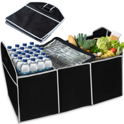 Heavy Duty Collapsible Car Boot Organiser With Cooler Compartment Tidy ...