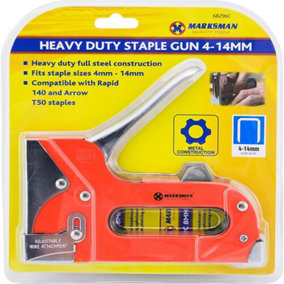 Heavy Duty Compact Staple Gun Includes 4-14Mm Staples Tacker Upholstery Diy New