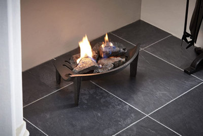 Heavy Duty Conventional Large Cast Iron Sturdy Fireplace Accessory Fire Coal Log Grate Metal Black GRA02 - 3