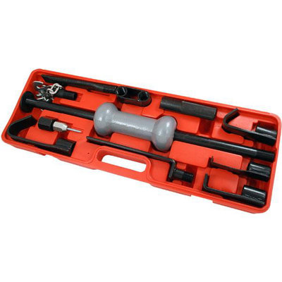 13-Piece Heavy Duty Dent Puller Kit With 10lb Slide Hammer - Auto Body Repair Tool Set
