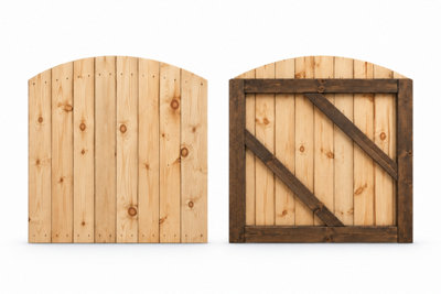 Heavy Duty Dome Top Featheredge Wooden Garden Gate 90cm H x 75cm W ...