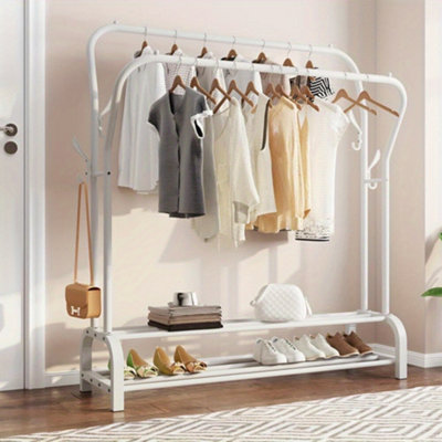 Heavy Duty Double Clothes Rail Hanging Rack Garment Display Stand ...