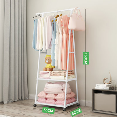Heavy Duty Double Clothes Rail Hanging Rack Garment Display Stand ...