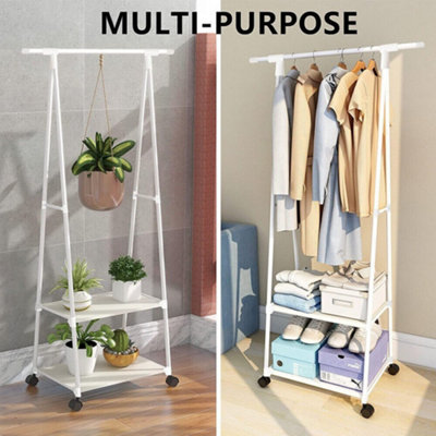 Heavy Duty Double Clothes Rail Hanging Rack Garment Display Stand ...