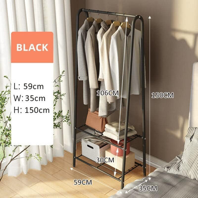 Heavy Duty Double Clothes Rail Hanging Rack Garment Display Stand ...