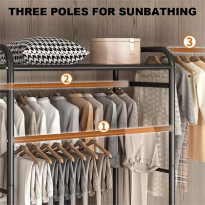 Heavy Duty Double Clothes Rail Hanging Rack Garment Display