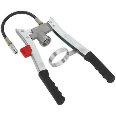 Heavy-Duty Double Lever Grease Gun with 300mm Hose and 4 Jaw Coupler