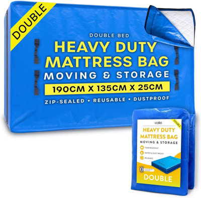 Heavy-Duty Double Mattress Bag - Waterproof Cover with Zipper & Handles for Moving, Storage & Protection from Dust & Pests