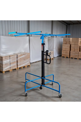 Heavy Duty Drywall Lifter Plasterboard Lift Panel Hoist with Wheels Blue