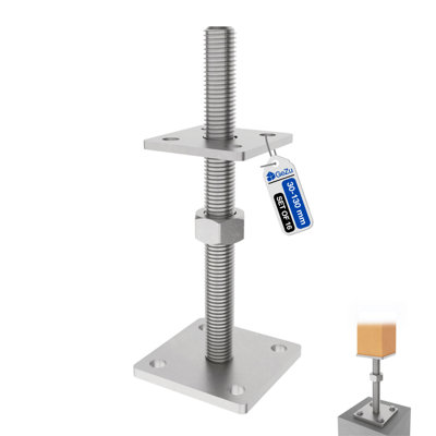 Heavy Duty Electroplated Bolt Down Adjustable Post Support - Pergola ...
