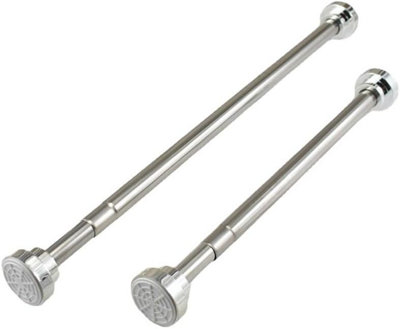 Heavy Duty Extendable Telescopic Shower Curtain Pole Rail Rod Bath Door Window 55-85cm (Silver)