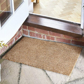 Heavy Duty Extra Large Plain Natural Coir Door Mat Entrance Floor Indoor Outdoor