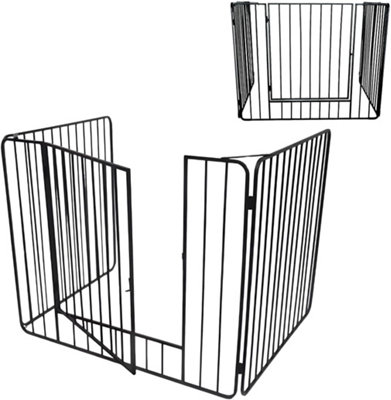 Heavy Duty Fire Guard Screen with Door Fireplace Safety Guard for Open ...