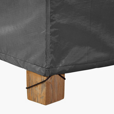 Heavy Duty Fire Pit Cover Firepit Table Protective Covers Rectangular Outdoor Waterproof Platinum AeroCover W84 x D64 x H45cm