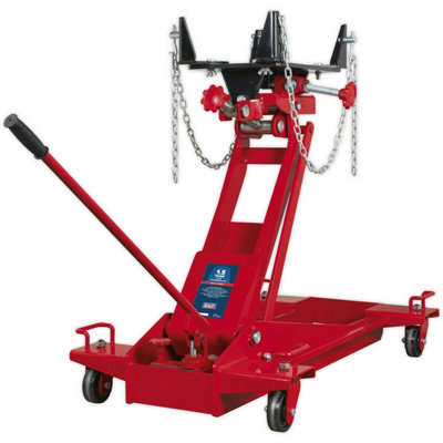 Heavy-Duty Floor Transmission Jack with 1.5 Tonne Capacity and Safety Chain