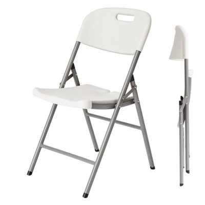 Heavy Duty Folding Chair - 53 x 44 x 83 cm HDPE Plastic & Powder Top with Coated Steel Frame, Indoor & Outdoor Use