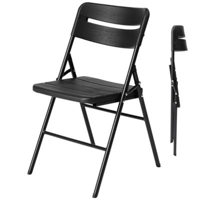 Heavy Duty Folding Chair - 79 x 45 x 50 cm HDPE Plastic Top & Powder Coated Steel Frame, Indoor & Outdoor Use