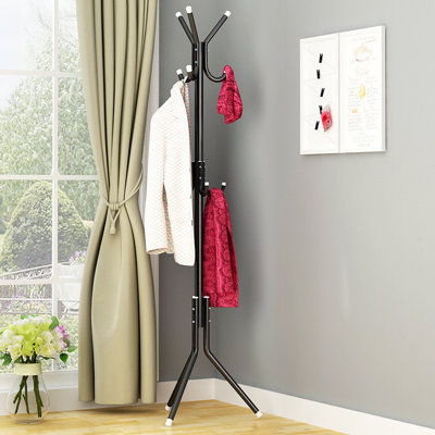 Heavy Duty Freestanding Clothes Rail Rack with Extensible Hooks ...