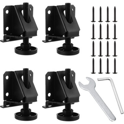 20pcs Furniture Leveling Feet With T-Nuts 1/4" Adjustable For Deak Chair Cabinet