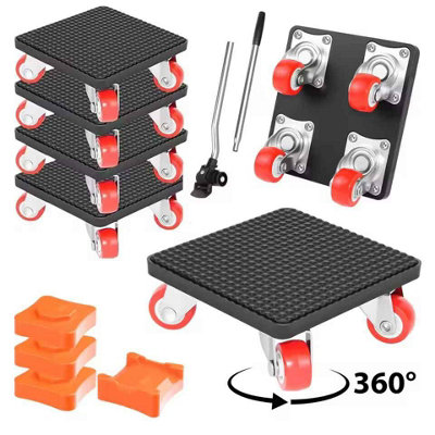 Heavy Duty Furniture Mover with 360 Rotating Wheels and Pry Bar