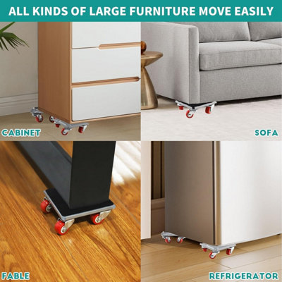 Heavy Duty Furniture Moving Wheels Set 600kg Lifter and Mover Tool UK