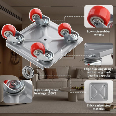 Heavy Duty Furniture Moving Wheels Set 600kg Lifter and Mover Tool UK