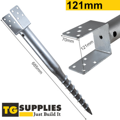 Heavy Duty Galvanised Ground Screw - Ground Anchor - Foundation Screw ...
