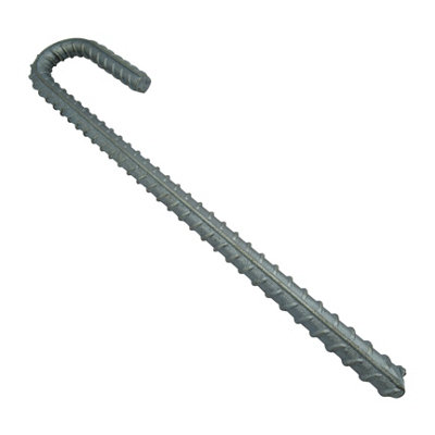 Heavy Duty Galvanised Ground Stakes 12MM x12 (Rebar Tent Pegs J Hook Anchor)