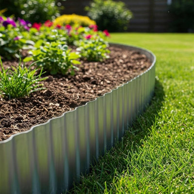 Heavy Duty Galvanised Steel Lawn Edging - Flexible Metal Garden Border ...
