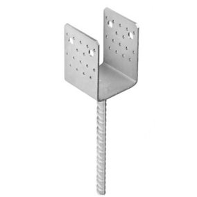 Heavy Duty Galvanised ("U"Wide Shape) Post Fence Foot Anchors Thickness: 4mm Internal Size: 101 mm - 4.0"