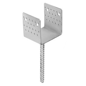Heavy Duty Galvanised ("U"Wide Shape) Post Fence Foot Anchors Thickness: 4mm Internal Size: 121 mm - 4.75"