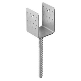 Heavy Duty Galvanised ("U"Wide Shape) Post Fence Foot Anchors Thickness: 4mm Internal Size: 61 mm - 2.4"