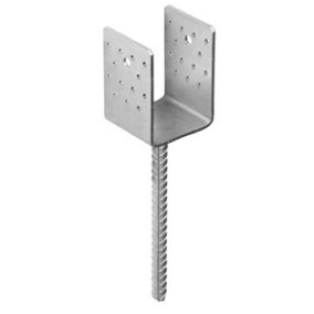 Heavy Duty Galvanised ("U"Wide Shape) Post Fence Foot Anchors Thickness: 4mm Internal Size: 81 mm - 3.2"