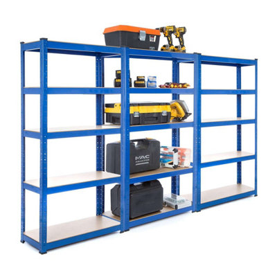 Heavy Duty Garage Racking 3 Bay MEGA DEAL 175KG Per Shelf (1500mm H x 750mm W x 300mm D)