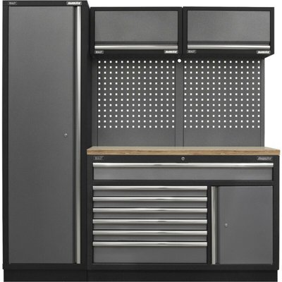 Heavy-Duty Garage Storage System with Pressed Wood Worktop - 1960 x 460 ...