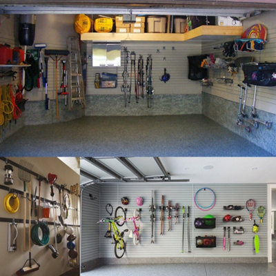thumbnail image 2 of Garage Hooks Heavy Duty Garage Hooks 4 Pack, Heavy Duty 7.7 Inch Garage Bike Hooks, Ladders Hooks, With 2 Extension Cord Holder Organizer, Wall Mounted Storage Hanger For Power Tools,Garden Tool,Ropes,Hose And 2 of 12