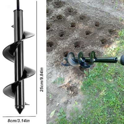 Heavy Duty Garden Auger Drill Bit 3.14 Inch x 9.84 Inch Spiral Hole ...